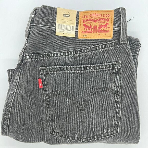 Levi's 501 Original Cropped High Rise Straight Leg Jeans 31x26 - Picture 2 of 7
